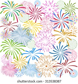 Fireworks Display for New year and all celebration vector illustration