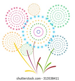 Fireworks Display for New year and all celebration vector illustration