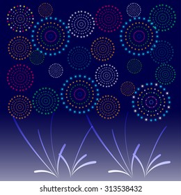 Fireworks Display for New year and all celebration vector illustration