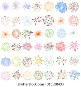 Fireworks Display For New Year And All Celebration Vector Illustration