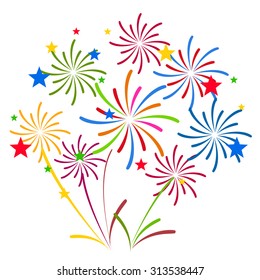 Fireworks Display for New year and all celebration vector illustration