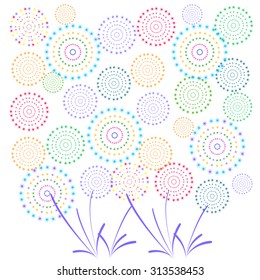 Fireworks Display for New year and all celebration vector illustration