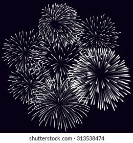 Fireworks Display for New year and all celebration vector illustration