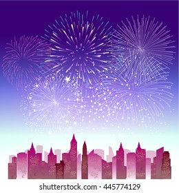 Fireworks Display for New year and all celebration vector illustration