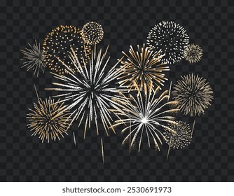 Fireworks display vector illustration on isolated background