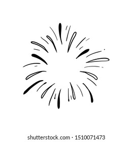 fireworks doodle icon vector hand drawing 