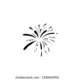 fireworks doodle icon vector hand drawing 