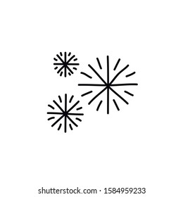 fireworks doodle icon, vector illustration