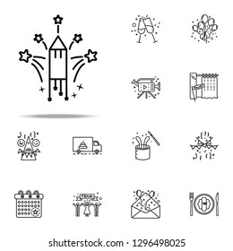 fireworks dusk style icon. Birthday icons universal set for web and mobile