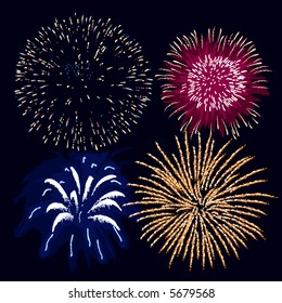 Fireworks (editable vector). In the gallery also available XXL jpeg image made from this vector