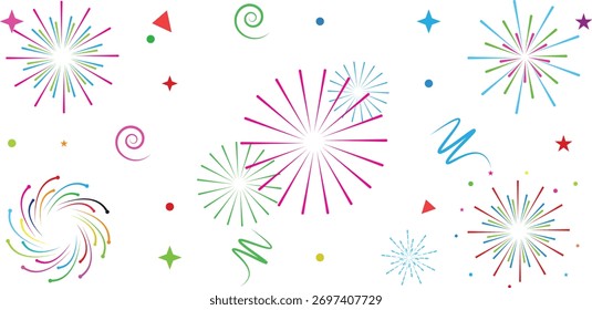 Fireworks element for events, new year , birthday, and party celebrations