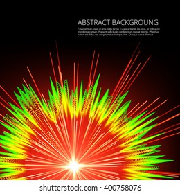 Fireworks equalizer vector on black background