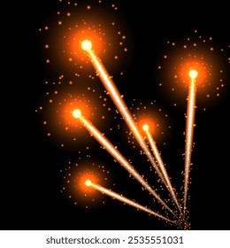 fogos de artifício explodem criando faíscas de luz