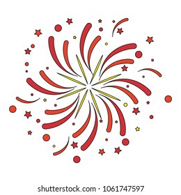 Fireworks exploding isolated