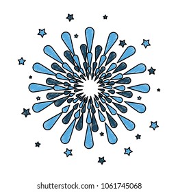 Fireworks exploding isolated scribble
