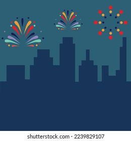 Fireworks exploding over a very beautiful building