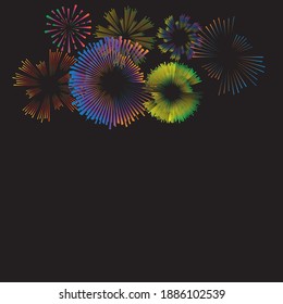 fireworks Explosion background . Vector Illustration . Starburst
 round Logo . Circular Design element . Abstract Geometric star rays . Sunburst .