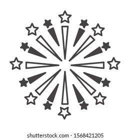 fireworks explosion circular splash with stars vector illustration design