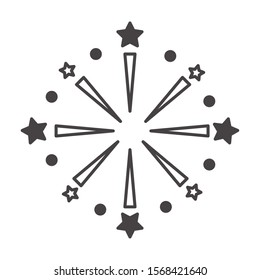 fireworks explosion circular splash with stars vector illustration design