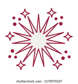 fireworks explosion circular splash with stars vector illustration design