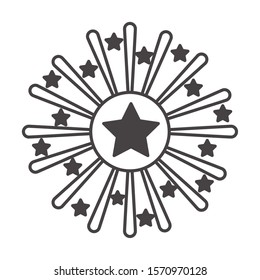 fireworks explosion circular splash with stars vector illustration design