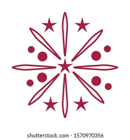 fireworks explosion circular splash with stars vector illustration design