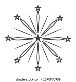 fireworks explosion circular splash with stars vector illustration design