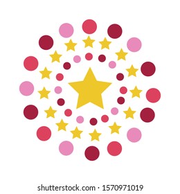fireworks explosion circular splash with stars vector illustration design