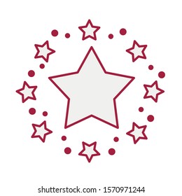 fireworks explosion circular splash with stars vector illustration design