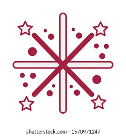 fireworks explosion circular splash with stars vector illustration design