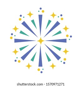 fireworks explosion circular splash with stars vector illustration design
