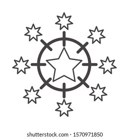 fireworks explosion circular splash with stars vector illustration design