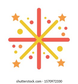 fireworks explosion circular splash with stars vector illustration design