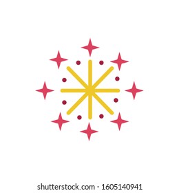fireworks explosion circular splash with stars vector illustration design