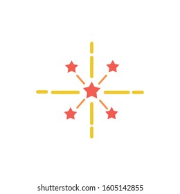 fireworks explosion circular splash with stars vector illustration design