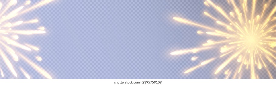  Fireworks explosion effect. Abstract star or sun. The effect of fast moving light. Vector background