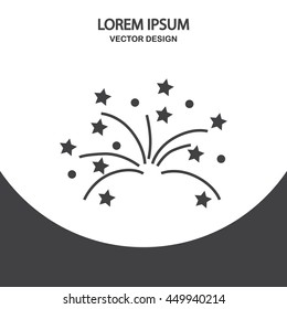 Fireworks explosion icon on the background