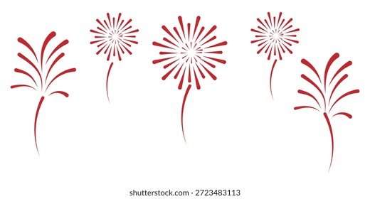 Conjunto de iconos de explosión de fuegos artificiales, vibrantes Elementos de celebración. Conjunto de fuegos artificiales, petardos, iconos de confeti. Fuegos artificiales, bengala, saludo, petard, iconos petardos. Iconos de celebración y vacaciones. eps 10.