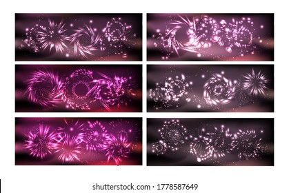 fireworks explosion red monochrome, transparent stock vector background set
