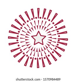 fireworks explosion splash with star in the center vector illustration design
