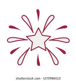 fireworks explosion splash with star in the center vector illustration design