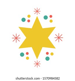 fireworks explosion splash with star in the center vector illustration design