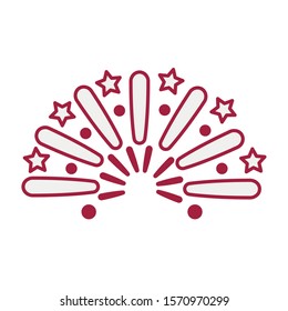 fireworks explosion splash with stars vector illustration design