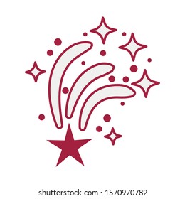 fireworks explosion splash with stars vector illustration design