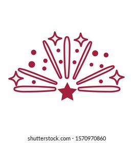 fireworks explosion splash with stars vector illustration design