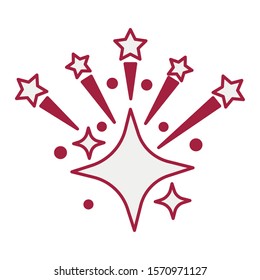 fireworks explosion splash with stars vector illustration design
