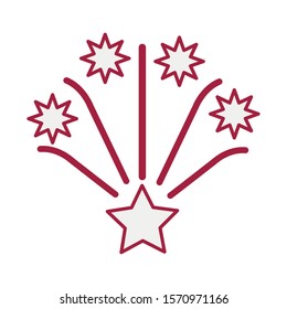 fireworks explosion splash with stars vector illustration design