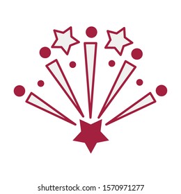 fireworks explosion splash with stars vector illustration design