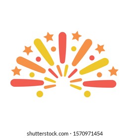 fireworks explosion splash with stars vector illustration design