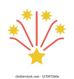 fireworks explosion splash with stars vector illustration design
